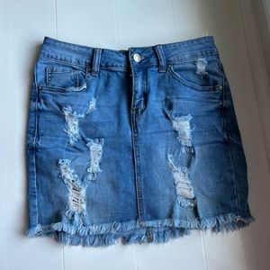 Stretchy jean skirt